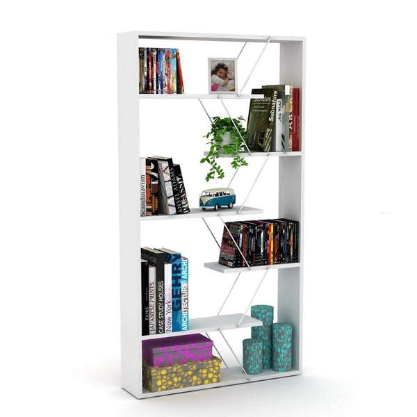 acquista Bibliothèque Tars blanche 84x24x157H cm
