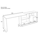 Scrivania Angolare Reversibile 140-210x60x74 cm Mia Cemento Bianco