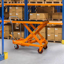 Pedana Idraulica 81x50,5 cm per Sollevamento fino a 500Kg in Acciaio Arancione