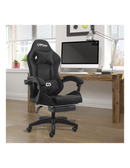 Sedia Gaming con Poggiapiedi in Similpelle Nero
