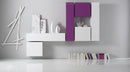 Parete Attrezzata Mobili Salotto 6 Mobili Sospesi 255x31x190cm TFT  Boost Bianco e Viola