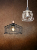 Lampada a Sospensione da Interno  E27 in Metallo Nero