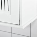 Pensile da Bagno 55x17.5x60 cm con Antine a Specchio Bianco