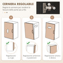 Credenza Stile Moderno Mobile Alto a 9 Ripiani Regolabili con Ante in Vetro 76x36x160 cm Nero e color Legno  