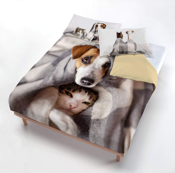 Housse de couette avec taies d'oreiller imprimées en microfibre Peggy différentes tailles prezzo