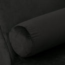 Divano Chaise Longue con Cuscino Rotondo in Flanella Nero 160x56x75 cm 