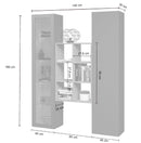 Parete Attrezzata Soggiorno 140x30x180 cm Maruska n°16 Grigio Antracite Opaco