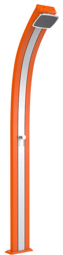 Doccia Solare da Esterno Giardino 25L Miscelatore Arkema Spring Fascia Inox Arancio