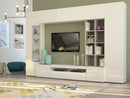 Parete Attrezzata Soggiorno 200x40x35 cm Egypt Bianco Lucido e Cemento