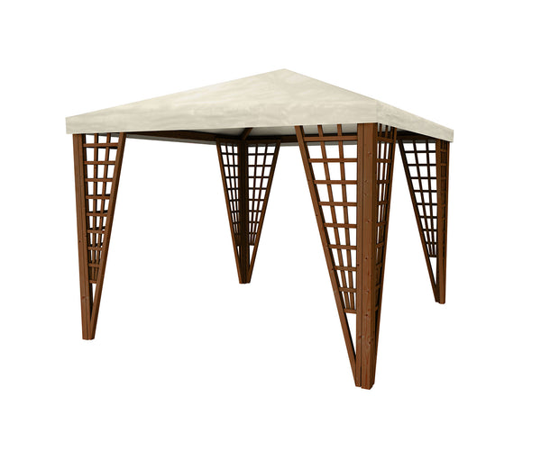 sconto Gazebo da Giardino 292x292x270 cm Jocker Pocket in Legno di Pino Noce e Bianco