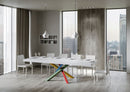 Tavolo Allungabile 200-304x90x77 cm Volantis Premium Bianco Frassino Telaio 4B 