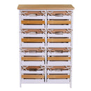 Cassettiera 8 Cassetti in Legno 58x30x85cm Matilda Noce Chiaro e Bianca