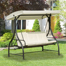 Dondolo da Giardino 3 Posti con Tettuccio Crema 185x125x173 cm 