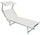 Transat de jardin 185x61x38 cm en aluminium et textilène mer blanc