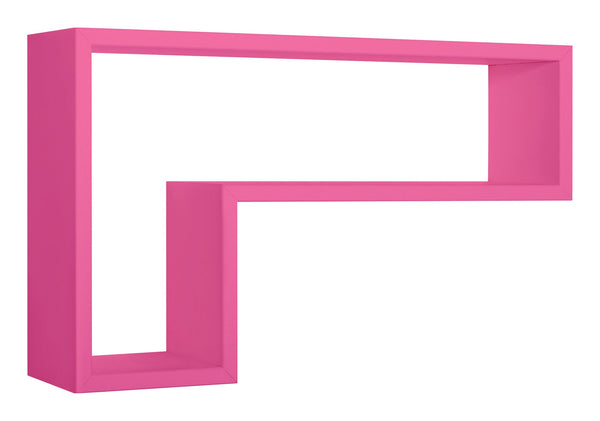 prezzo Etagère murale en forme de L 61x37x15,5 cm en fibre de bois lettre fuchsia