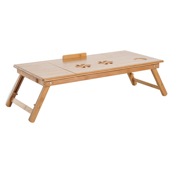 Tavolino da Letto per PC Pieghevole e Inclinabile con Cassetto 72x35x22-30 Colore Legno sconto