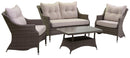 Set Salotto da Giardino in Polyrattan Atlanta Grigio