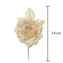 Set 12 Rose Pick con glitter Ø15 cm Champagne