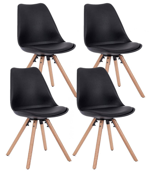 Lot de 4 Chaises 54x49x83,5 cm en Simili Cuir Noir sconto
