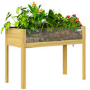 Fioriera Rettangolare 110x50x80 cm da 118L con 2 Fori di Drenaggio e Pareti Trasparenti in Legno di Abete  