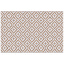 Tappeto da Esterno Reversibile 182x274 cm con Fantasia Geometrica Caffè e Bianco   