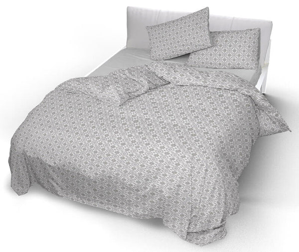acquista Housse de couette double avec taies d'oreiller imprimées en pur coton Floyd Tortora