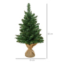 Mini Albero di Natale Artificiale 60 cm 70 Rami  Pino Verde