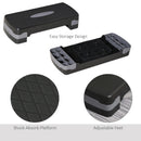 Step Fitness per Allenamento a Casa 68x29x10-15 cm in Polipropilene Nero
