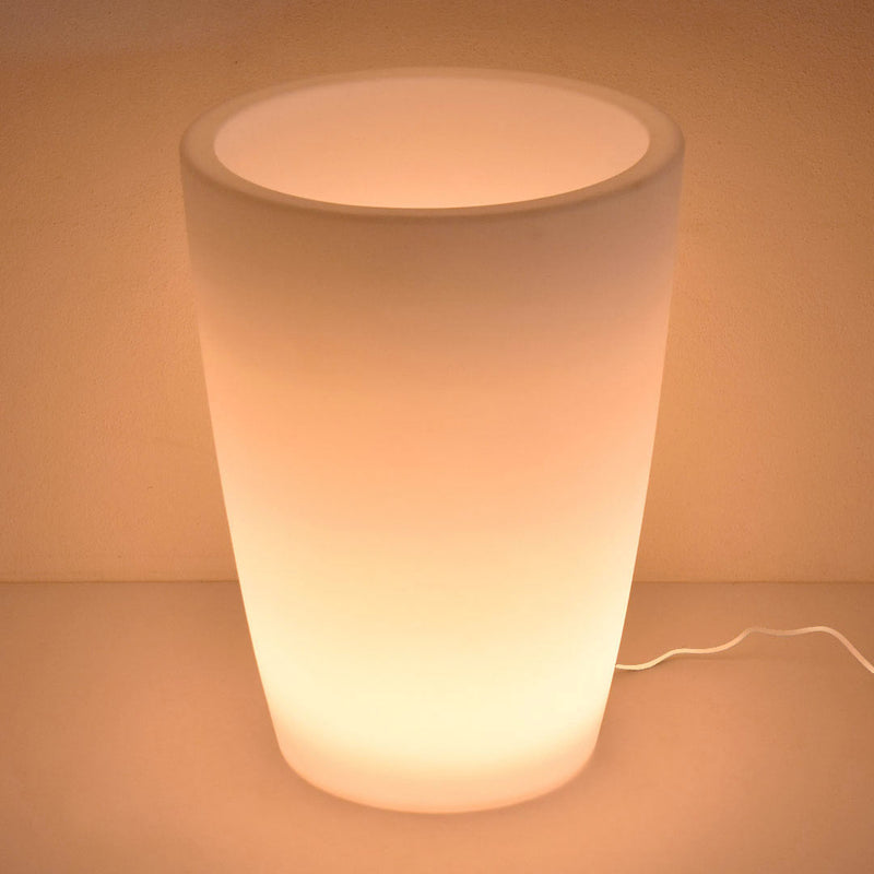 Vaso Luminoso da Giardino a LED Ø40 cm in Resina 5W Cypress Bianco Caldo