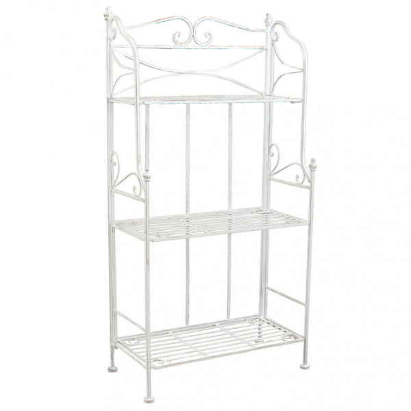 acquista Claude Porte-plante Blanc Antique à 3 étages 61x32x117 h cm en Acier Blanc