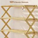Scarpiera Pieghevole a 5 Livelli 60x29x88 cm in Bambù Colore Legno Naturale      