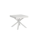  Tavolo Allungabile 90-194x90x76 cm Clerk Bianco Frassino Gambe Bianche