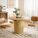 Tavolo Espandibile per 6-8 Persone da Rotondo a Ovale n Legno e Acciaio Color Legno   