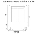Mobile Lavatoio Vasca Zeus in MineralMarmo Apertura a 2 Ante 60x46x84 cm Bianco Latte