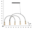 Lampadario Darky M 104x5x50 cm in Ferro Oro e Nero