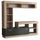 Mur de rangement de salon Leonard 170x42x170 h cm en aggloméré bilaminé noir