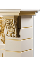 Camino Elettrico da Pavimento 111x145x38 cm Effetto Fiamma 1950W Imperial & Mirabella Avorio