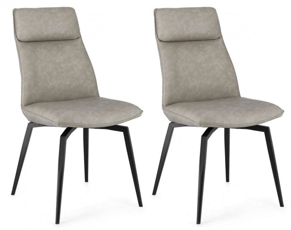online Lot de 2 chaises 48x64x92h cm Lawrence Pu Tortora