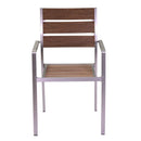 Sedia da Giardino 54x58xh88 cm in Alluminio e Polywood Seattle Legno
