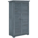 Armadio da Esterno 87x46.5x160 cm con 2 Porte a Persiana e Ripiani Interni in Legno Grigio      