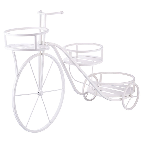 online Portavasi 3 Ripiani Design a Bicicletta 78x25x48 cm in Ferro Battuto Bianco