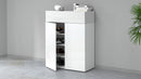 Scarpiera 2 Ante e 1 Ripiano a Ribalta 76x35x100 cm Savona 2A 1R Bianco Opaco/Larice Bianco  