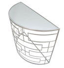 Console Ice 100x40x80 cm in Ferro MDF e Specchio Argento