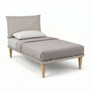 Letto Singolo con Rete Rivestita Similpelle Tortora Tessis Testata Soft Varie Misure