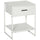 Table de Chevet 1 Tiroir 1 Etagère 45x40x60 cm en Acier et Aggloméré Blanc