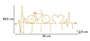 Appendiabiti da Muro Bicicletta Oro 59x3,2x26,5 cm in Metallo Oro      