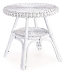 Tavolino da Giardino Ø52x52 cm in Rattan Allis Bianco
