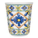 Set 6 Bicchieri Acqua Costiera in Ceramica VdE Tivoli 1996 Bianchi con Decori