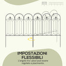 Recinzione Esterna a 5 Pannelli 305x79,5 cm con Picchetti in Metallo Nero  