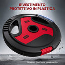 Dischi Pesi Palestra Set 4 Pezzi 30 kg con Foro 2,5 cm in PP e Cemento Nero      